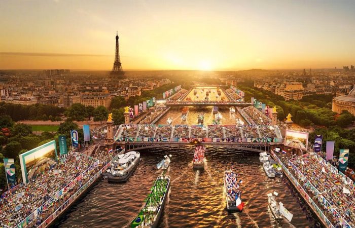 In Paris, pedestrian traffic was limited before the opening ceremony of the Olympics.