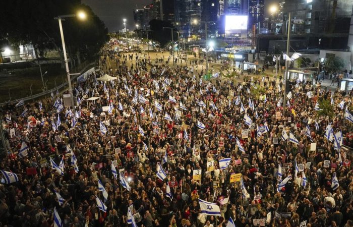 Thousands of Israelis took to anti-government rallies in Tel Aviv.