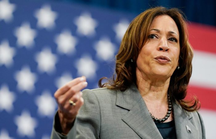 Harris leads Trump slightly in voter support, poll shows.