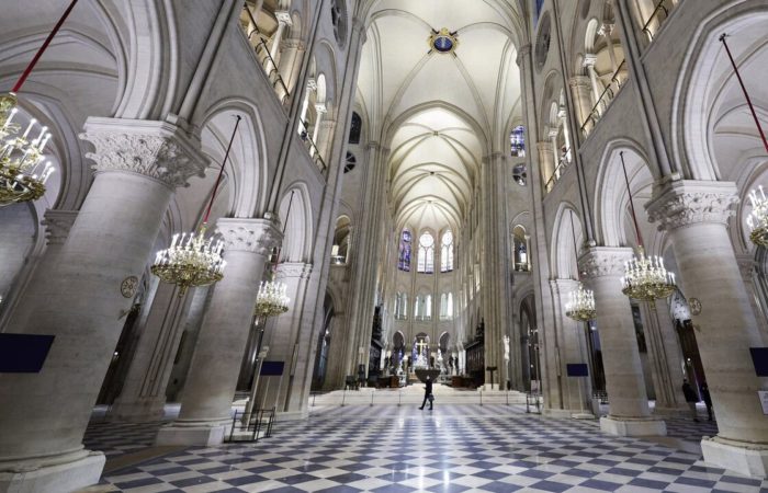 The updated Notre Dame was shown in Paris.