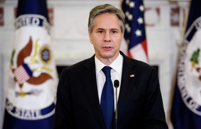 Blinken delivered a farewell address to State Department employees.