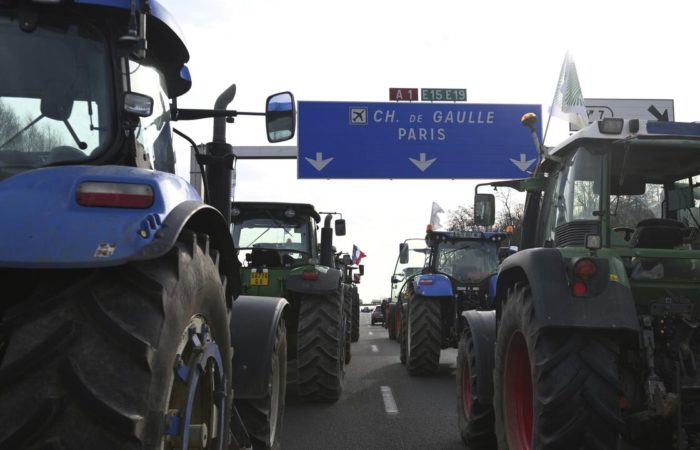 French farmers staged protests near Lyon.