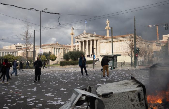 During the riots in Athens, the monument to Olympian Zeus was damaged